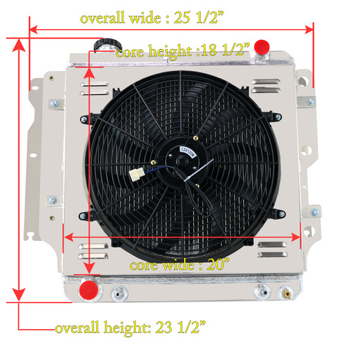 CC2101 3 Row Radiator Shroud Fan For 19872006 Jeep Wrangler YJ TJ
