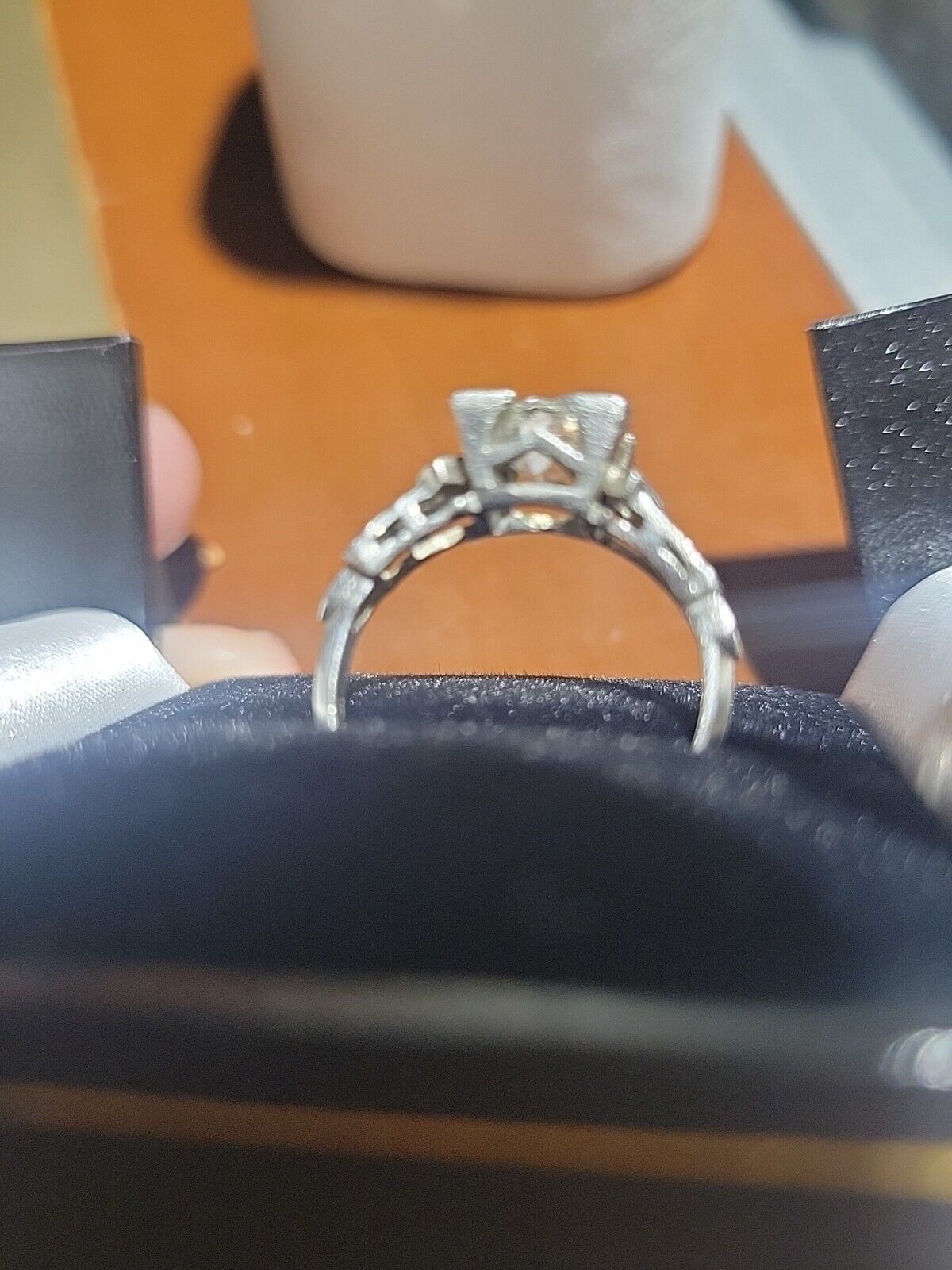 Vintage Platinum Diamond Engagement Ring - image 2