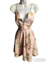 L’atiste Pink Floral Cut Out Dress Juniors Size L