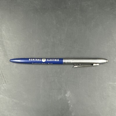 Vintage Everglide Blue Silver Tone General Electric Contract Sales Ballpoint Pen