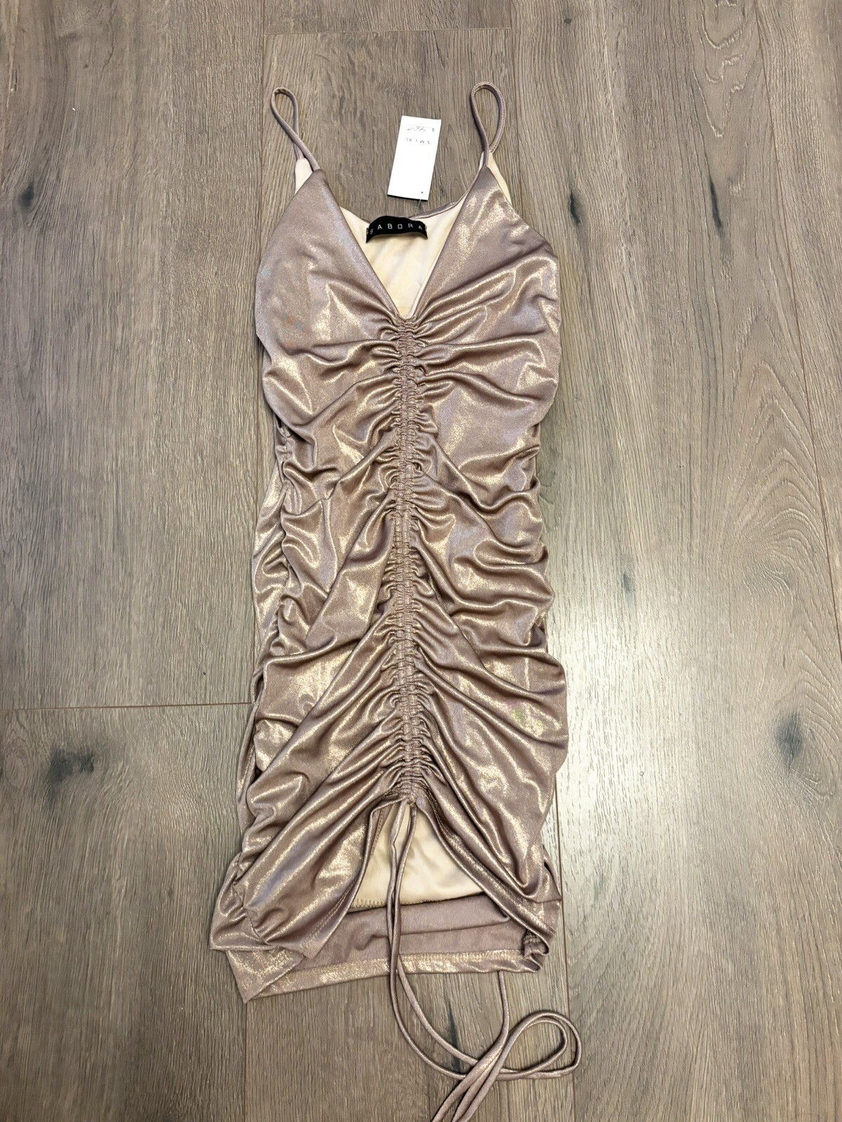 Vestido acanalado ceñido al cuerpo brillante talla S Sabora
