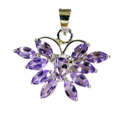adorable Amethyst 925 Sterling Silver Purple Pendant genuine gemstones US gift