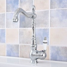 Polished Chrome Brass Ceramic Handle Kitchen Faucet Sink Vessel Mixer Tap 2sf654