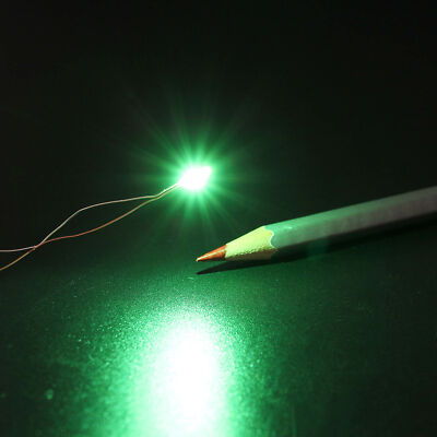 30pcs Pre-wired Micro Litz Wire SMD LED 0603 Green Light Waterproof Resin Cover