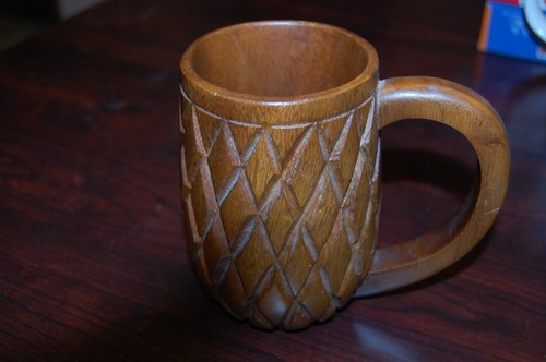 Aloha Hawaii Taiwan Shops Monkey Pod Wood Pineapple Tiki Bar Mug Honolulu - Picture 4 of 7