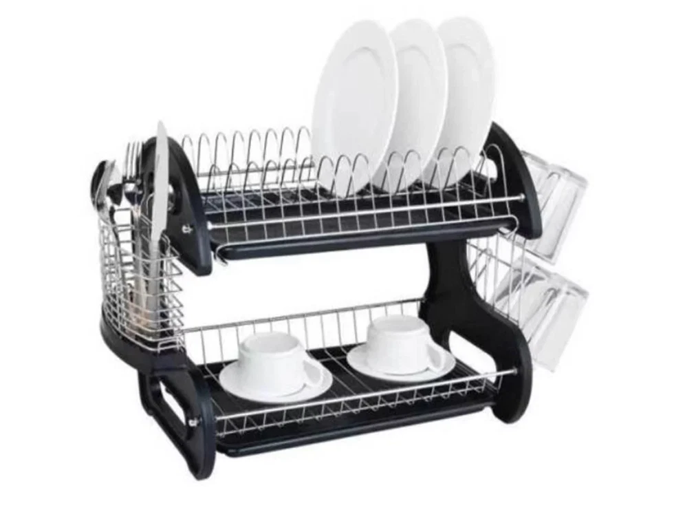 Ktaxon Stainless 2-Layer Dish Drainer Multifunctional Silver Kitchen Dish  Rack 