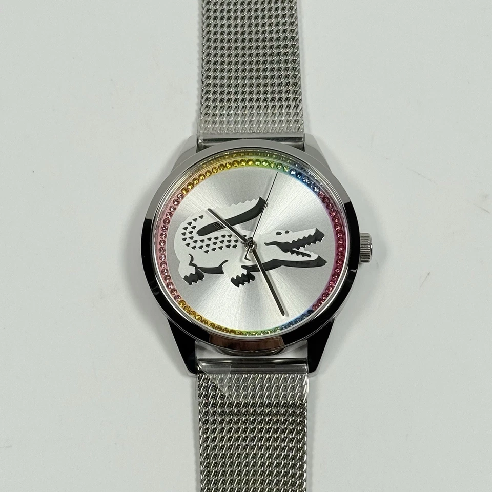 Lacoste Ladycroc 2001259 Rainbow Crystals Silver Dial Mesh Band Women’s Watch - image 3 of 4