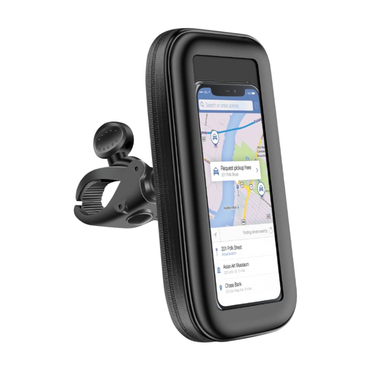 Support Guidon Vélo BigBen Accessoire Smartphone Housse Étanche Écran 6.9 Pouces Noir