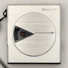 Sharp MD-ST521 MiniDisc Player Portable Silver Tested Works Japan