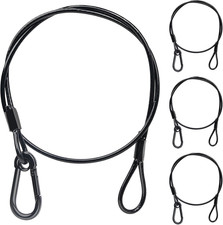 4Pack Black Chain Hanging Safety Cables with Hook Truss Clamps for Lights, Stain