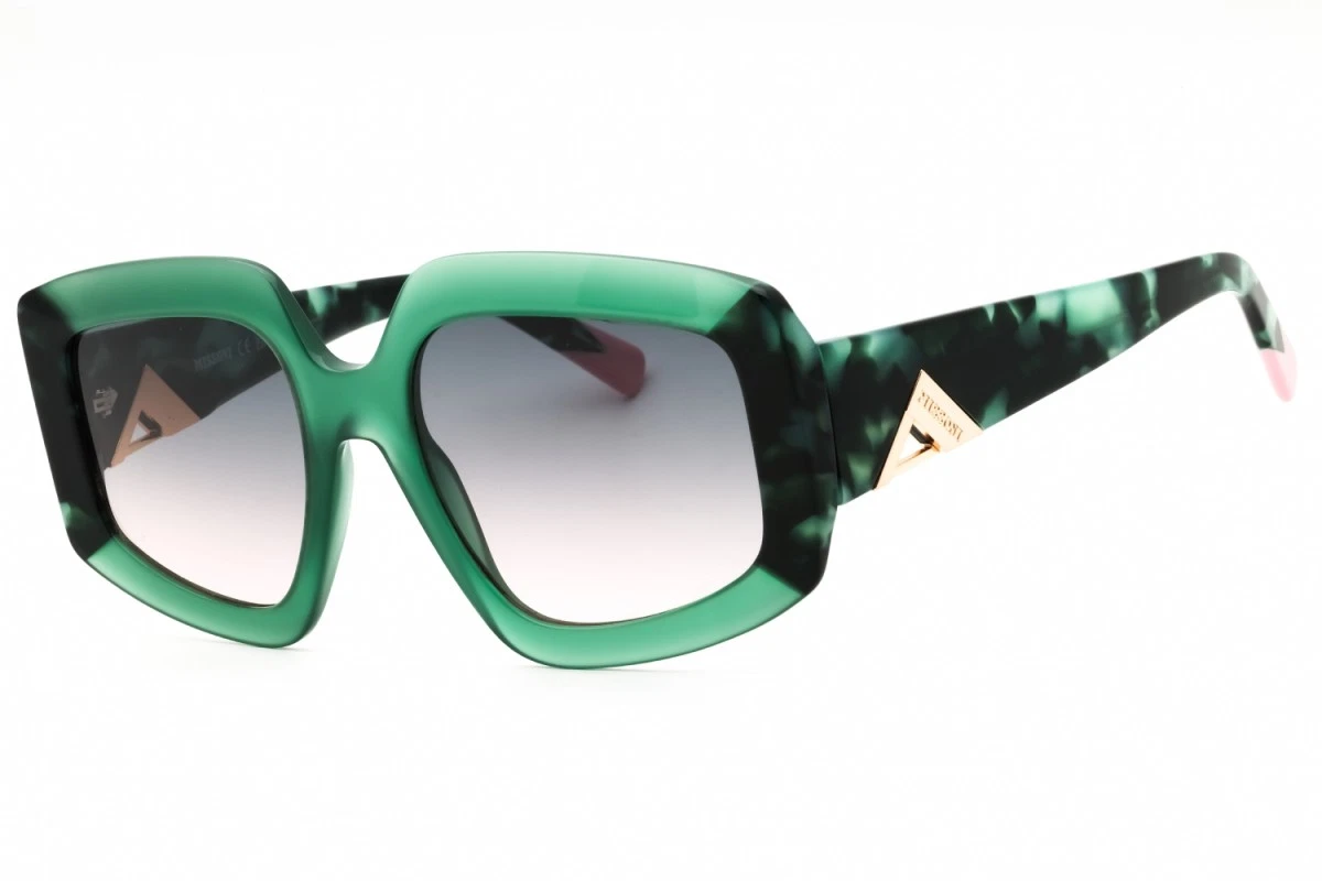 Missoni MI50403 Green Blue on Black Frame Grey Lens Wrap Sunglasses Italy 6mm Missoni Oversized Sunglasses for Women for sale | eBay main image 3