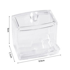 Transparent Acrylic Cotton Swab and Cotton Ball Storage Box with Lid
