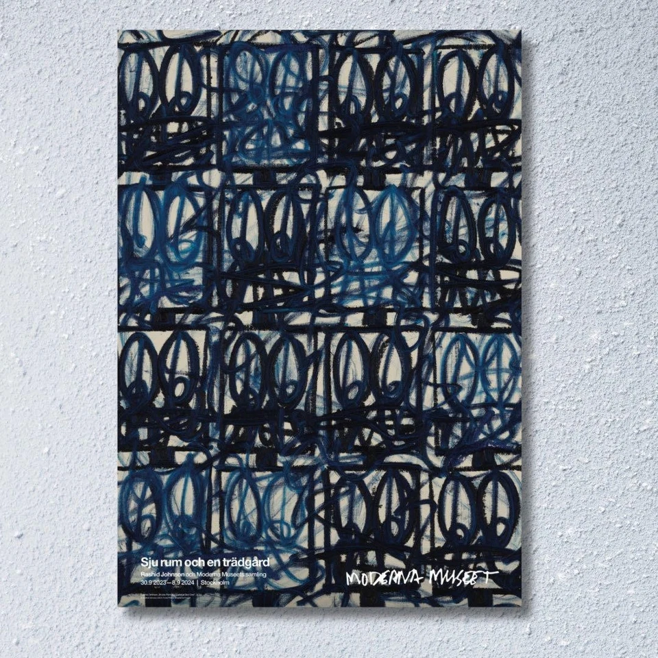 Rashid Johnson Bruise Painting Catch a Bad One Póster Azul sin marco 2021 Nuevo - Imagen 2 de 3