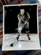 1960S BERNIE BOOM BOOM GEOFFRION AUTOGRAPH PHOTO NEW YORK RANGERS AHL QSHL QMJHL