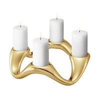 Georg Jensen - Goldener Kerzenhalter Cobra - KerzenstäNder 4 FüR Stumpenkerzen