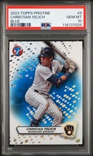 2023 Topps Pristine #8 Christian Yelich Pristine Blue PSA 10 #/75