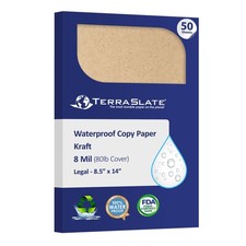 Waterproof Paper, Rip-Proof Colored Paper, Kraft 50 Sheets, 8 Mil (80lb Cover...