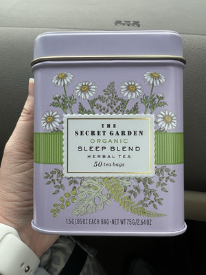 THE SECRET GARDEN Organic Sleep Blend Herbal Tea 50 Teabags USDA Collectible Tin