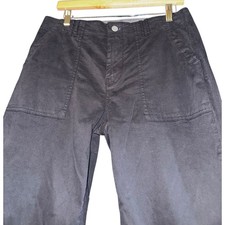 Anthropologie Pilcro Straight Leg Raw Hem Black Pants Women's 27 Flap Pockets