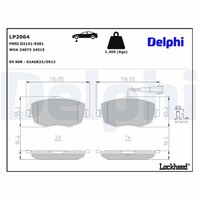Delphi Bremsbelagsatz Scheibenbremse LP2064 FüR Lancia Ypsilon 843 AXA1A AXB1A