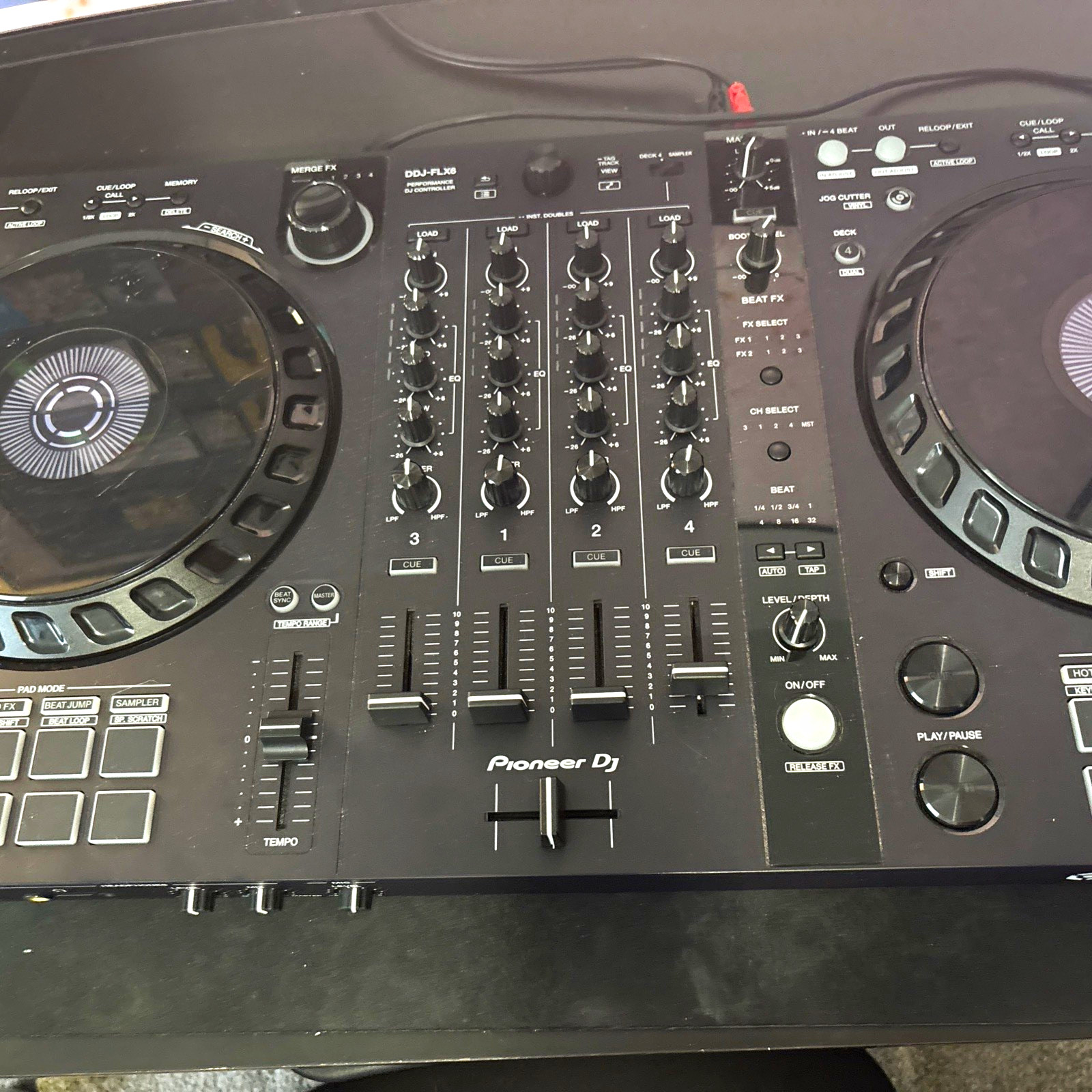 Pioneer DJ DDJ-FLX6 4-Channel Tabletop DJ Mixer Controller, Black