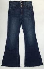 Altar  d State Flare Jeans Women  s 28 Blue Dark Wash High Rise Raw Hem Denim