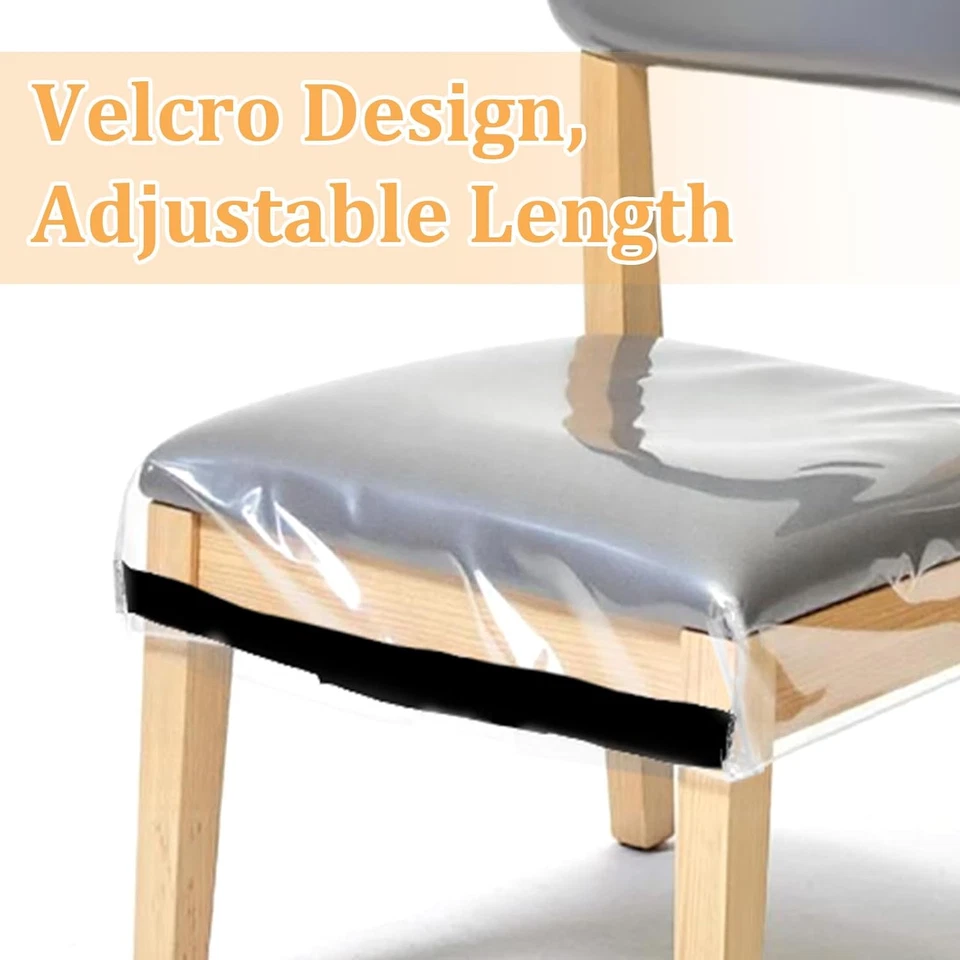 6件装塑料椅套,污渍水和Kitty耐划痕透明Dinin — 第 4/4 张图片