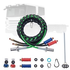 12ft Semi Truck Air Lines Kit 3in1 Air Hose Glad Hands 7 Way Abs Cable