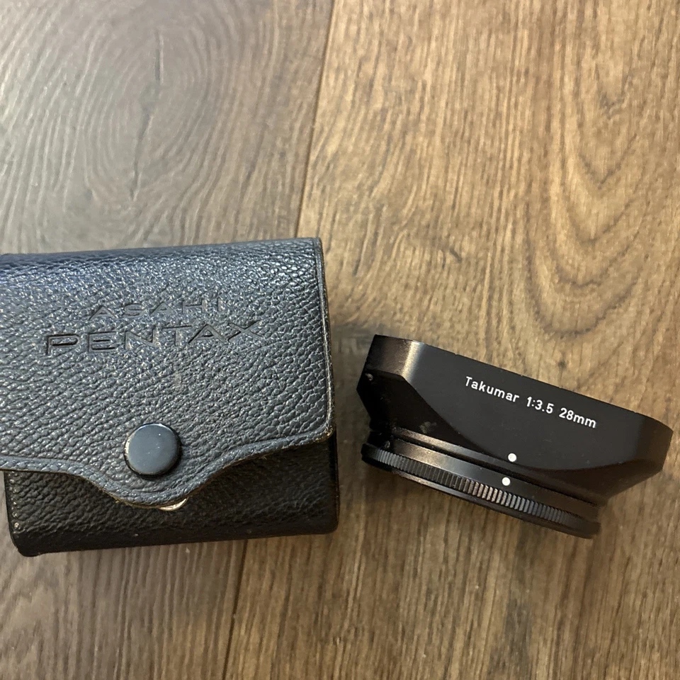 Asahi Pentax Takumar 1:3.5 28mm Clamp-On Lens Hood w/Case F3.5 Vintage - Image 2 of 4