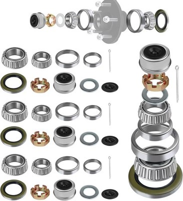 Trailer Hub Bearings Kit 4 Set L68149 L44649 3500lb Trailer Part 1-3/8'' Spindle