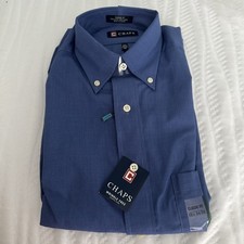 Chaps NWT Classic-Fit Dress Shirt Wrinkle-Free Sz 15 1/2 34-35 Ultra Blue Longsl