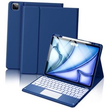 for iPad Air 13-inch Case Keyboard M3/M2 - Magnetic Wireless Navy Blue