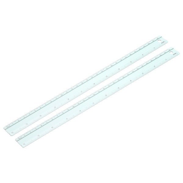 FüR Metal Ruler 12 Zoll/30Cm, 2 StüCk Aluminium Lineal Doppelskala, GrüN-image
