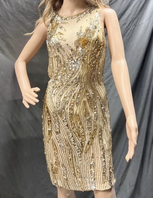 loose gold sequin dress Niteline Gold Sequin Vintage Party Dress