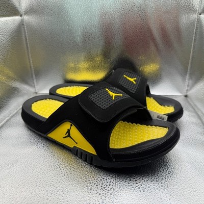 Size 10 Nike Air Jordan Hydro IV Retro Black Yellow Mens Slide