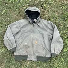 Carhartt J280 MOS Hooded Work Jacket Mens Large Olive Green Quilted Lined