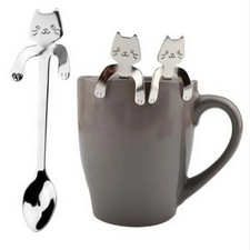 Cute Cat Shape Stainless Steel Coffee Spoon D...