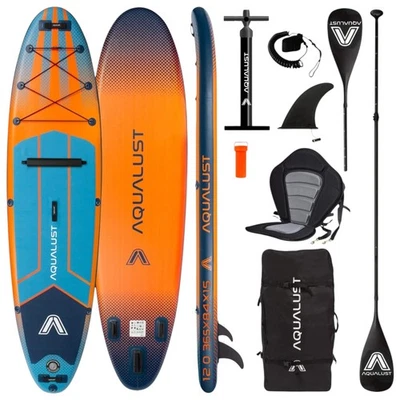 AQUALUST 12.0 iSUP Board Stand Up Paddle Surfboard aufblasbar Komplettset 365cm - Bild 1 von 4