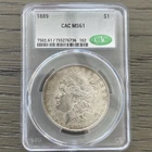 1889 $1 Morgan Silver Dollar CAC MS61 BU Brilliant Uncirculated Coin