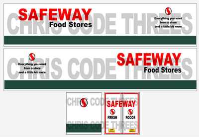 Code 3 selbstklebender Vinyl Anhänger Aufkleber - Safeway - 1/50 1/76 1/148 1/87 1/64