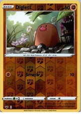 Diglett Common SWSH01: Sword Shield Base Set 092/202 NM Reverse Holo