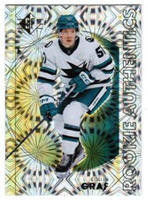 24/25 2024 SP HOCKEY COLLIN GRAF #122 ROOKIE AUTHENTICS GOLD PATTERNED FOILBOARD