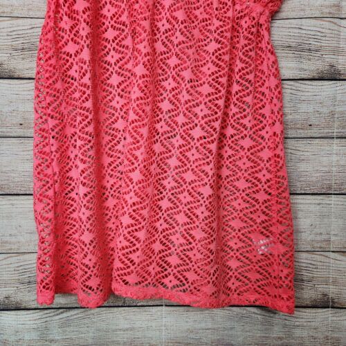 Miken Swim Swimsuit Cover Up Neon Pink Mesh Size Medium Sleeveless - Picture 3 of 13