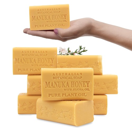 Enriched Organic Shea Butter Soap Bars - Manuka Honey & Jojoba Oil, 8 Pack - Picture 3 of 10