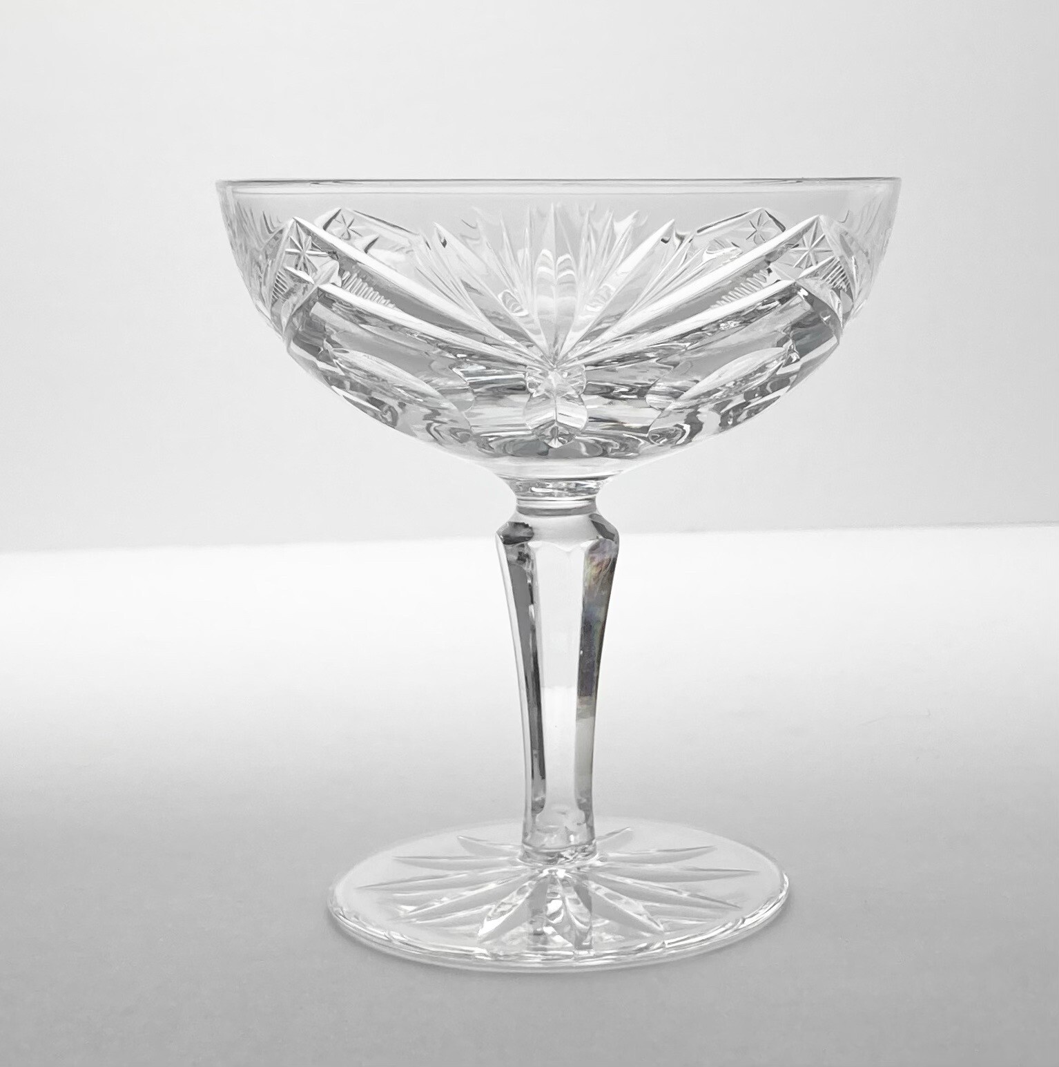 Gorham “Rosewood” Set of 7 Crystal Coupe Champagne Glasses 4 7/8” 8oz