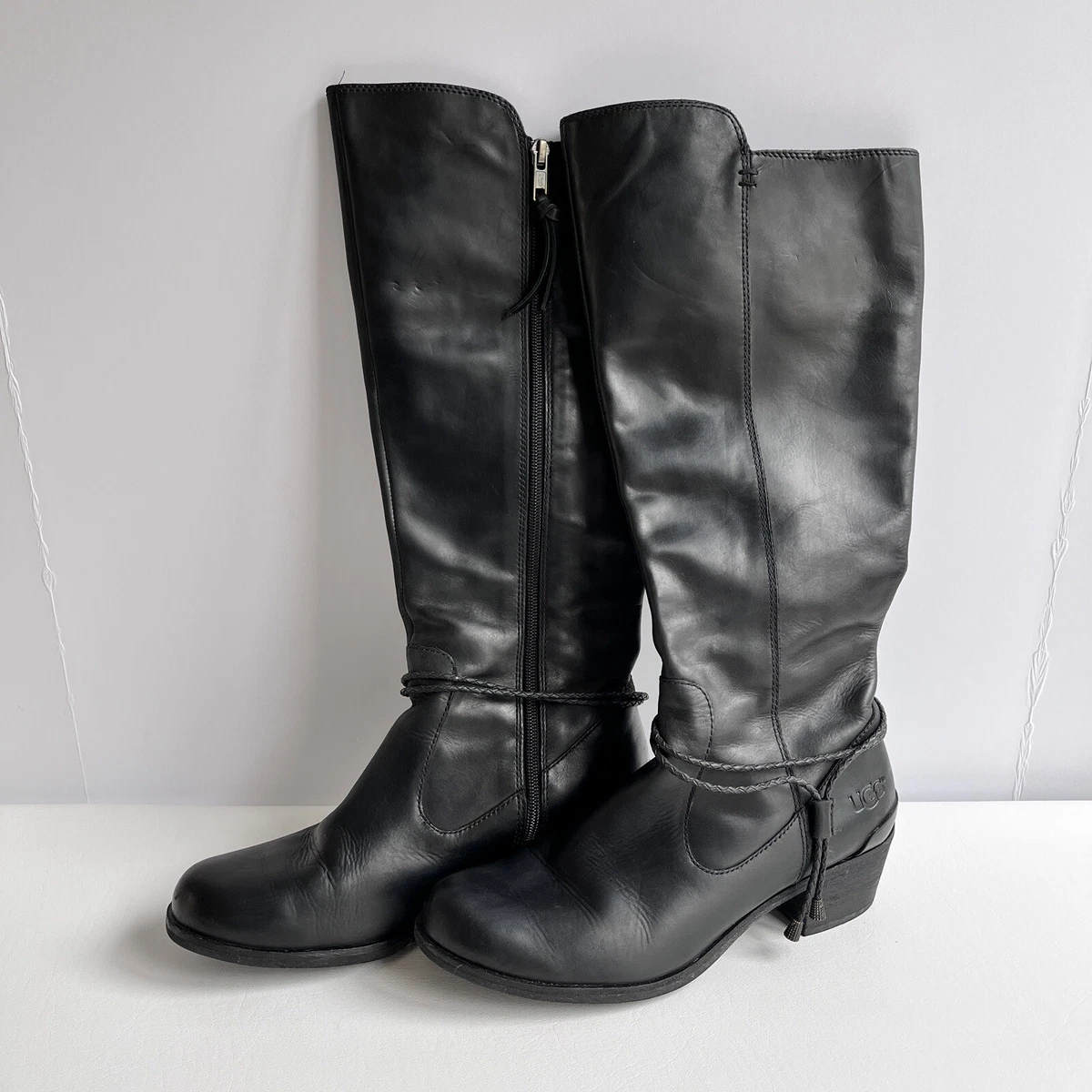 Ugg riding hotsell boots black