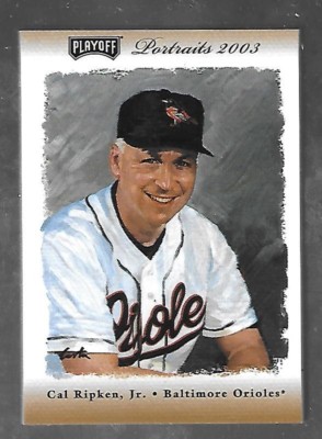 CAL RIPKEN JR 2003 Playoff Portraits Game used bat piece patch #62 Orioles