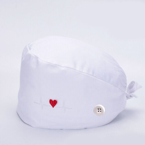Surgical Scrub Cap Doctor Nurse Kitchen Cotton Hat with Sweatband Adjustable US - Picture 9 of 10