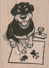 Dog Stamper 2 1/4 x 3" Rubber Stamp, Animal Stamp, Dog Stamp