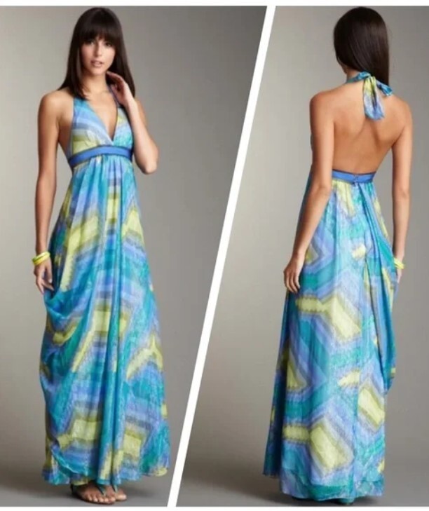 BCBG MaxAzria Halter Maxi Gown Size 8